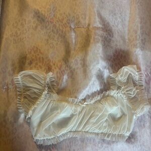 Frill trim ruched bralette